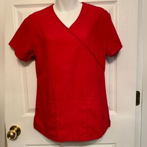 SB Scrubs Sz XS Classic Red Scrub Top X Small